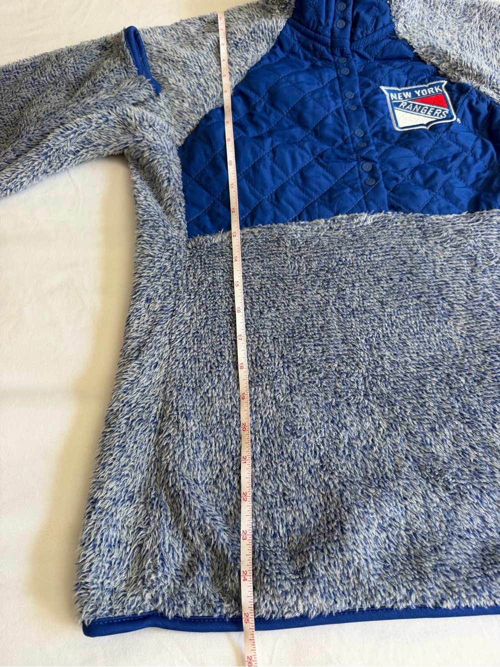 New York Rangers NHL Hockey Cozy 1/4 Button Pullover Fleece Sweatshirt Sherpa - Picture 15 of 15